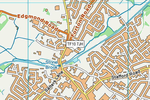 TF10 7JH map - OS VectorMap District (Ordnance Survey)