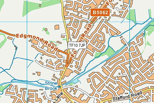 TF10 7JP map - OS VectorMap District (Ordnance Survey)