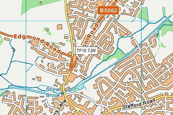 TF10 7JW map - OS VectorMap District (Ordnance Survey)