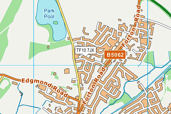 TF10 7JX map - OS VectorMap District (Ordnance Survey)