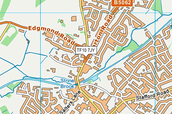 TF10 7JY map - OS VectorMap District (Ordnance Survey)