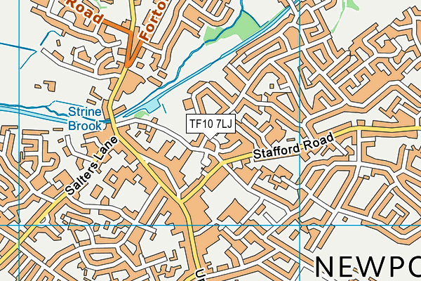 TF10 7LJ map - OS VectorMap District (Ordnance Survey)