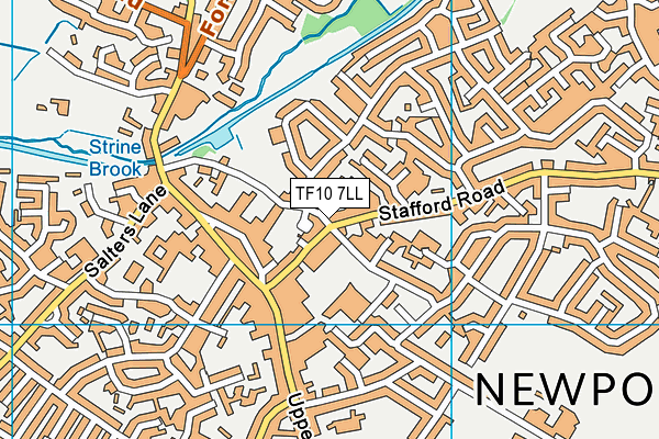 TF10 7LL map - OS VectorMap District (Ordnance Survey)