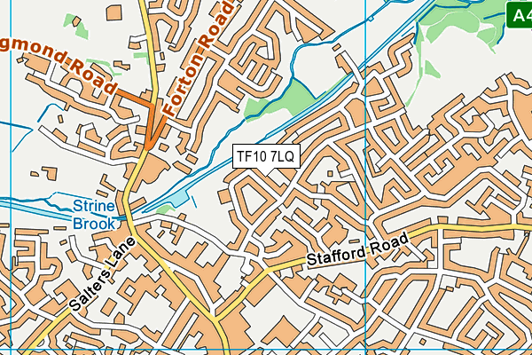 TF10 7LQ map - OS VectorMap District (Ordnance Survey)