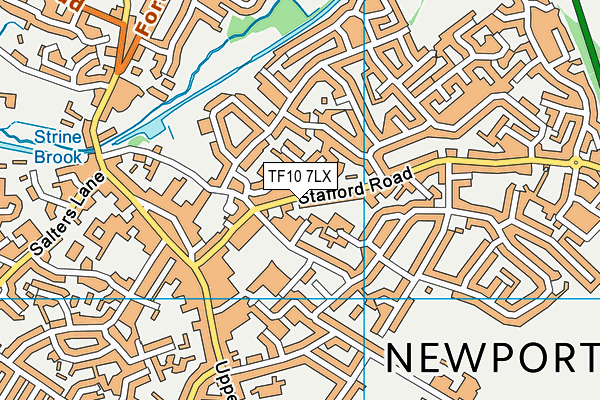 TF10 7LX map - OS VectorMap District (Ordnance Survey)