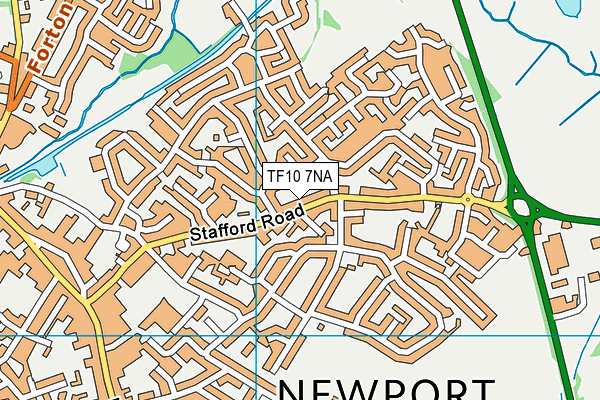 TF10 7NA map - OS VectorMap District (Ordnance Survey)