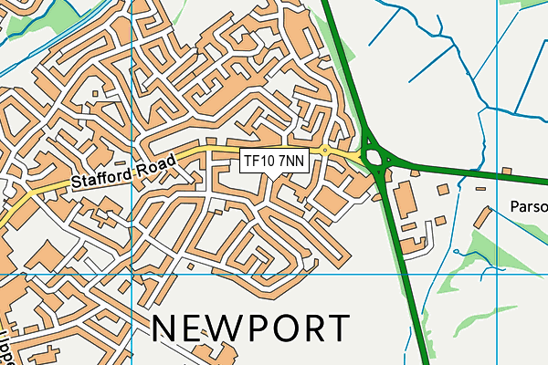 TF10 7NN map - OS VectorMap District (Ordnance Survey)