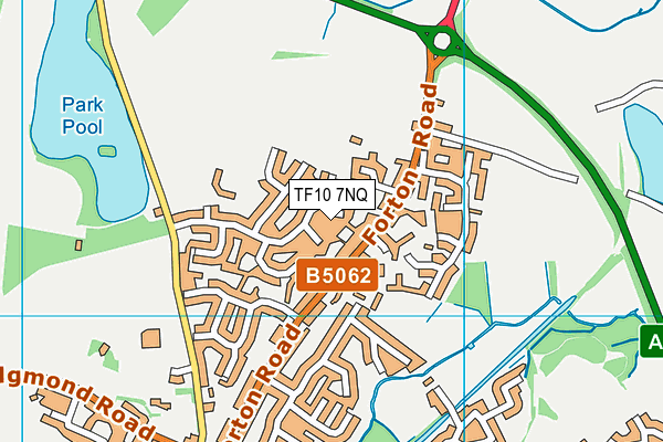 TF10 7NQ map - OS VectorMap District (Ordnance Survey)