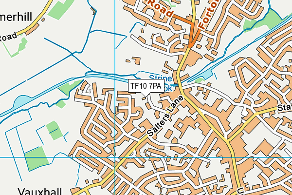 TF10 7PA map - OS VectorMap District (Ordnance Survey)