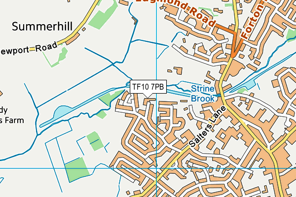TF10 7PB map - OS VectorMap District (Ordnance Survey)