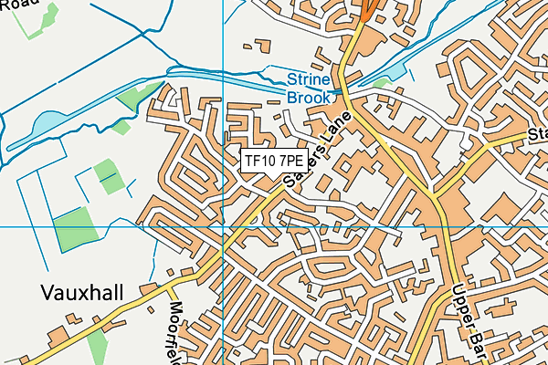 TF10 7PE map - OS VectorMap District (Ordnance Survey)