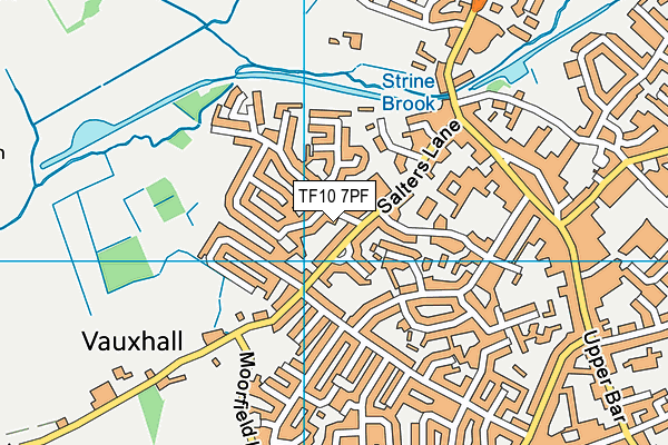 TF10 7PF map - OS VectorMap District (Ordnance Survey)