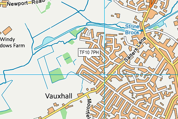 TF10 7PH map - OS VectorMap District (Ordnance Survey)