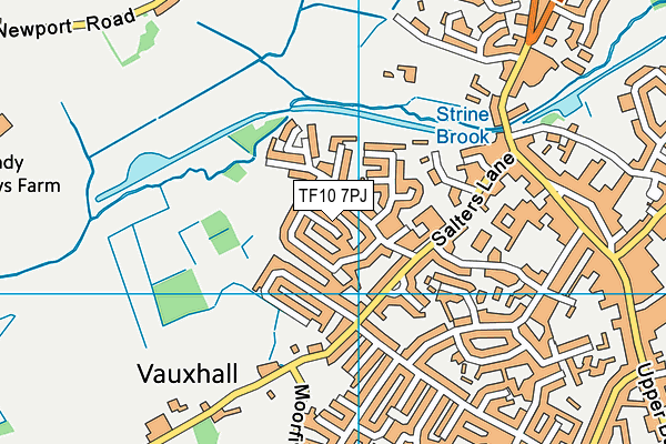 TF10 7PJ map - OS VectorMap District (Ordnance Survey)