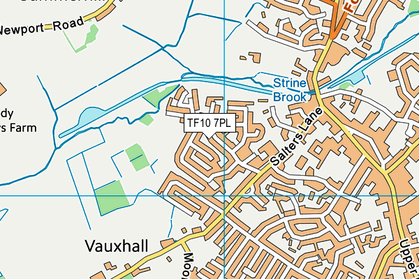 TF10 7PL map - OS VectorMap District (Ordnance Survey)