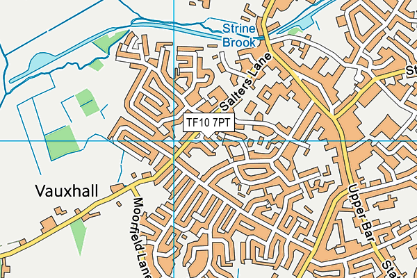 TF10 7PT map - OS VectorMap District (Ordnance Survey)