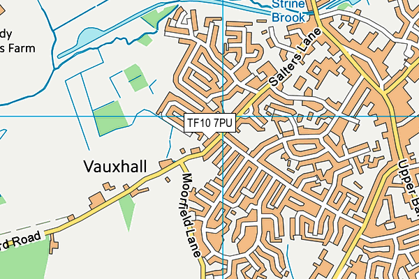 TF10 7PU map - OS VectorMap District (Ordnance Survey)