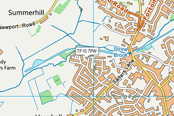 TF10 7PW map - OS VectorMap District (Ordnance Survey)