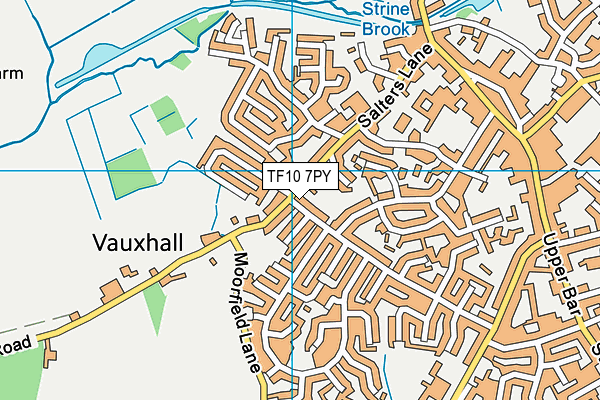 TF10 7PY map - OS VectorMap District (Ordnance Survey)