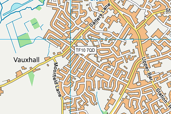 TF10 7QD map - OS VectorMap District (Ordnance Survey)