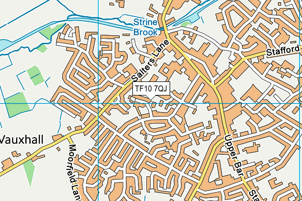 TF10 7QJ map - OS VectorMap District (Ordnance Survey)