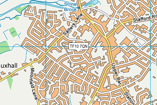 TF10 7QN map - OS VectorMap District (Ordnance Survey)