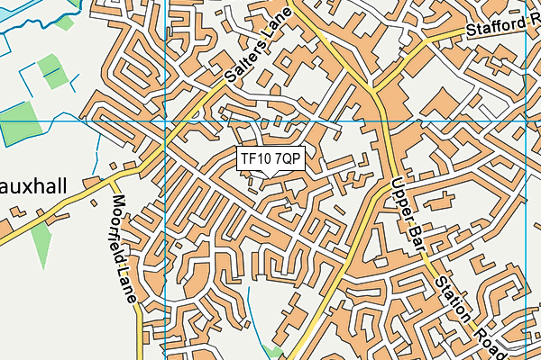 TF10 7QP map - OS VectorMap District (Ordnance Survey)