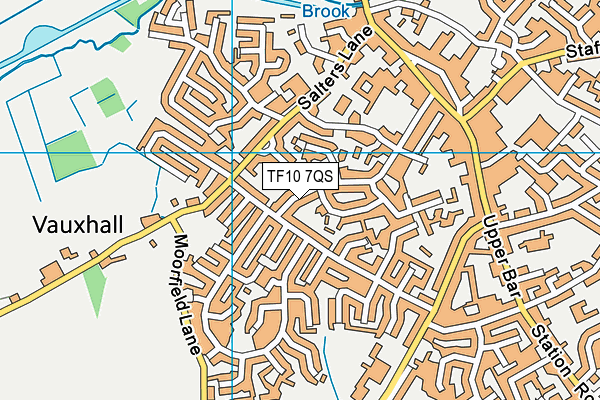 TF10 7QS map - OS VectorMap District (Ordnance Survey)
