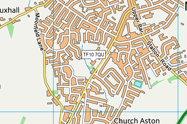Moorfield Primary School map (TF10 7QU) - OS VectorMap District (Ordnance Survey)