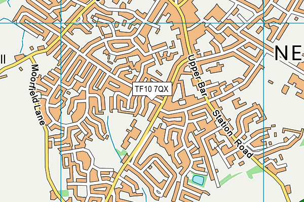 TF10 7QX map - OS VectorMap District (Ordnance Survey)