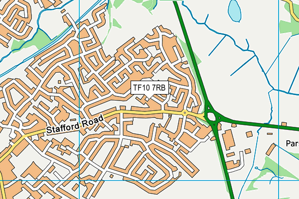 TF10 7RB map - OS VectorMap District (Ordnance Survey)