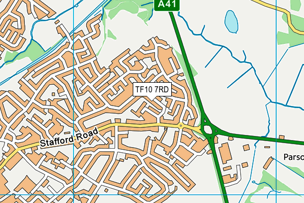 TF10 7RD map - OS VectorMap District (Ordnance Survey)