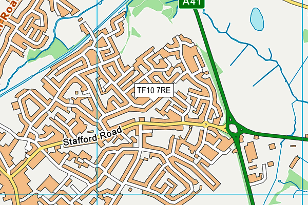 TF10 7RE map - OS VectorMap District (Ordnance Survey)