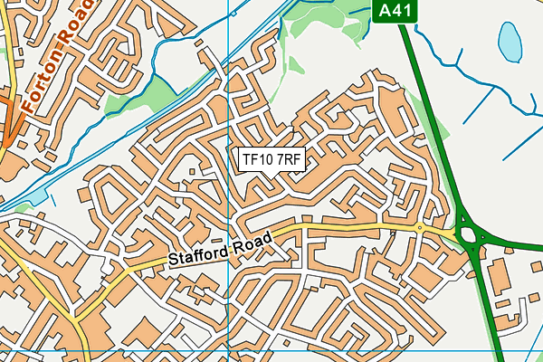 TF10 7RF map - OS VectorMap District (Ordnance Survey)
