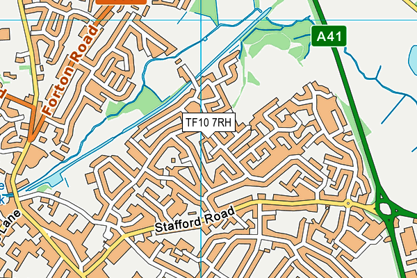TF10 7RH map - OS VectorMap District (Ordnance Survey)