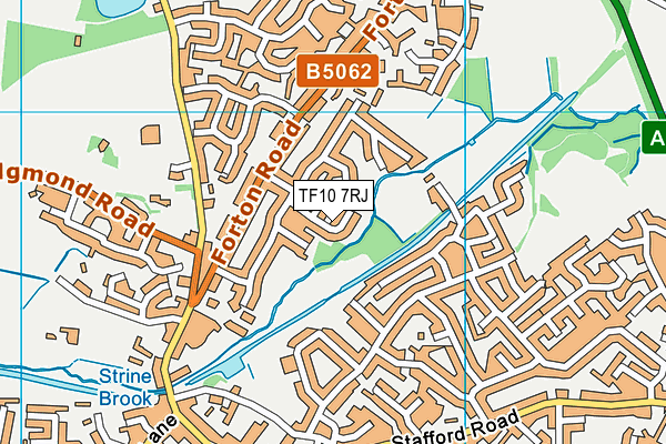 TF10 7RJ map - OS VectorMap District (Ordnance Survey)