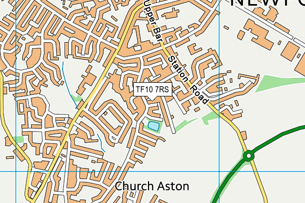 TF10 7RS map - OS VectorMap District (Ordnance Survey)