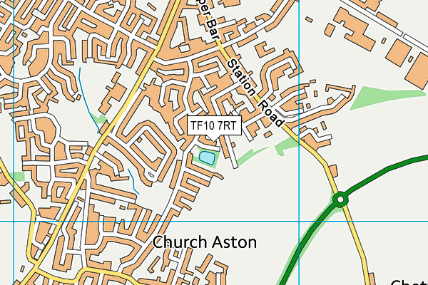 TF10 7RT map - OS VectorMap District (Ordnance Survey)