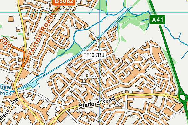 TF10 7RU map - OS VectorMap District (Ordnance Survey)