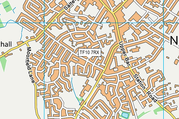 TF10 7RX map - OS VectorMap District (Ordnance Survey)