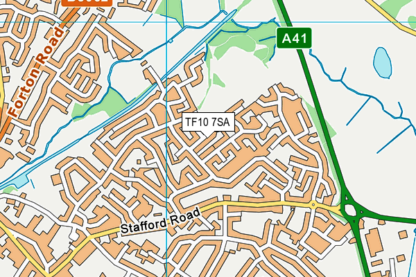 TF10 7SA map - OS VectorMap District (Ordnance Survey)