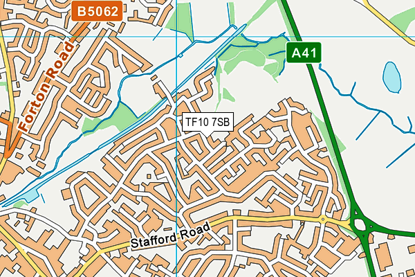 TF10 7SB map - OS VectorMap District (Ordnance Survey)