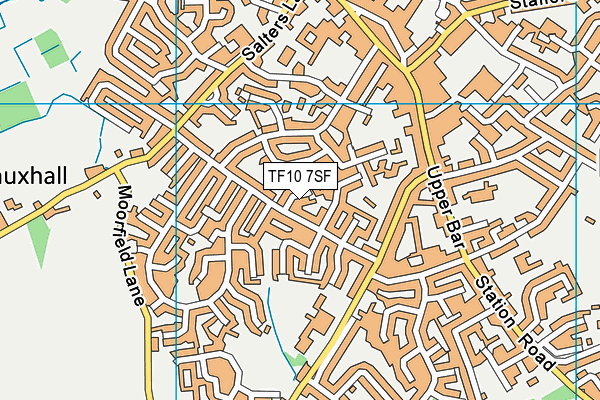 TF10 7SF map - OS VectorMap District (Ordnance Survey)
