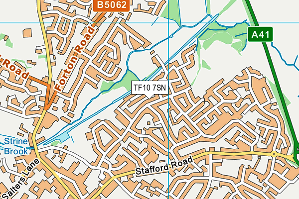 TF10 7SN map - OS VectorMap District (Ordnance Survey)
