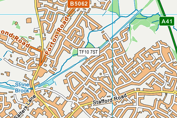 TF10 7ST map - OS VectorMap District (Ordnance Survey)