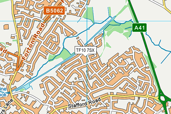 TF10 7SX map - OS VectorMap District (Ordnance Survey)