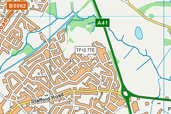 TF10 7TE map - OS VectorMap District (Ordnance Survey)