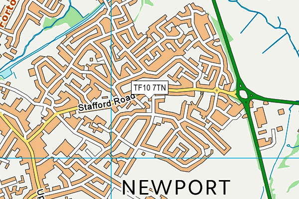 TF10 7TN map - OS VectorMap District (Ordnance Survey)