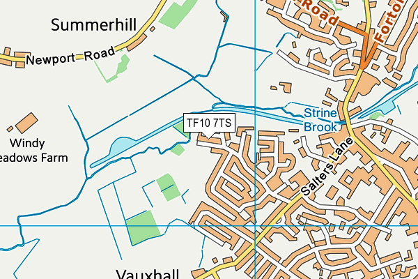 TF10 7TS map - OS VectorMap District (Ordnance Survey)