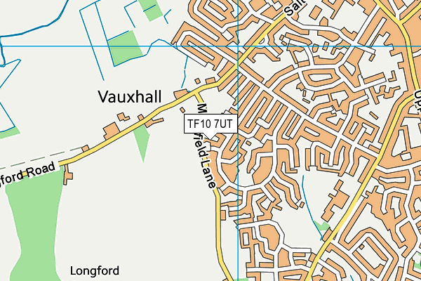 TF10 7UT map - OS VectorMap District (Ordnance Survey)